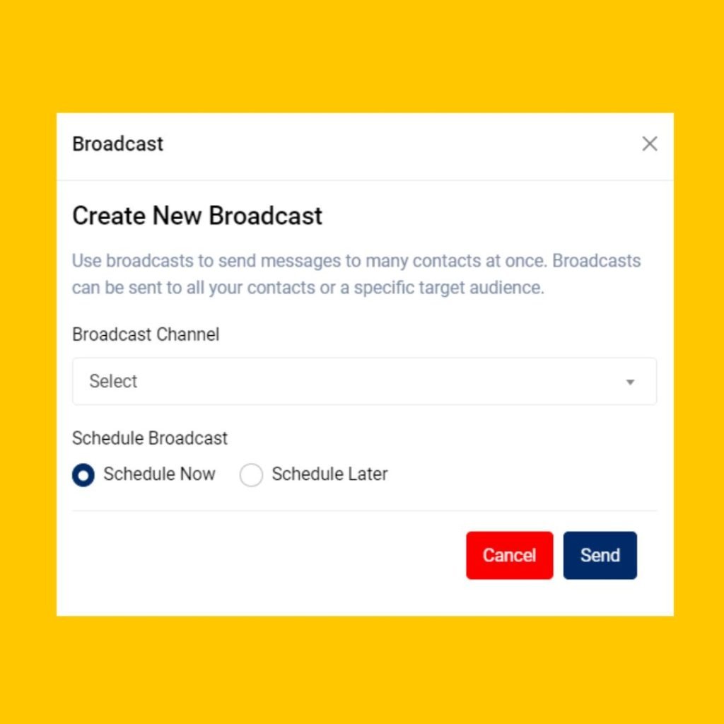 create new broadcast campaign